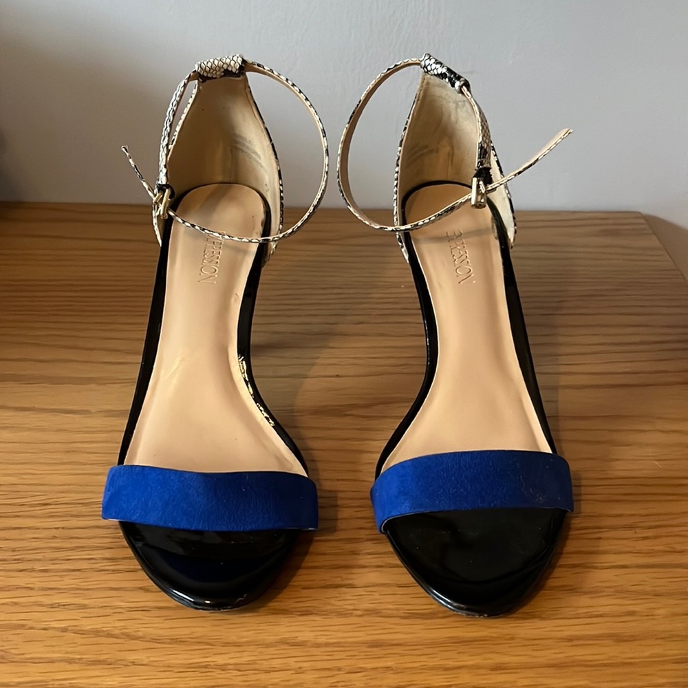 Expressions Blue Strap High Heel